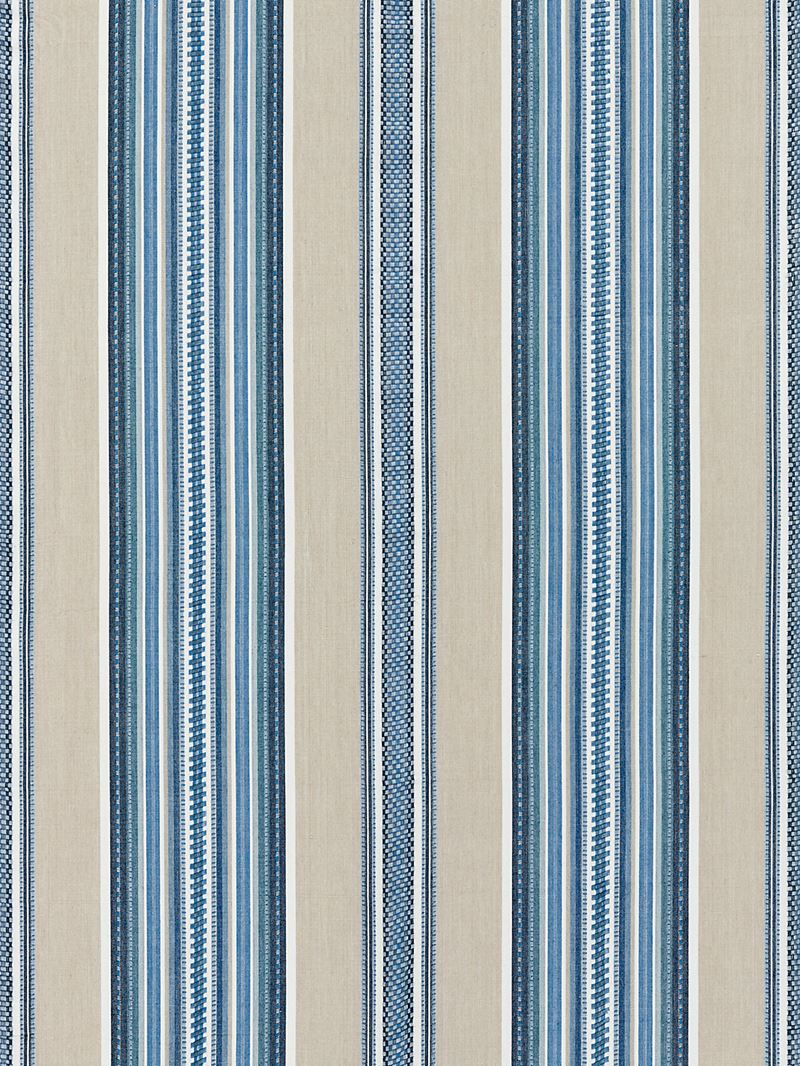 Scalamandre Fabric SC 000227180 Cyrus Cotton Stripe Chambray