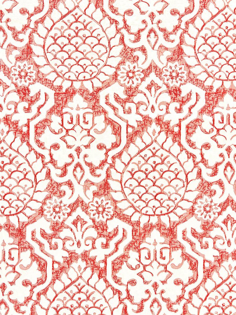Scalamandre Fabric SC 000227217 Surat Embroidery Coral