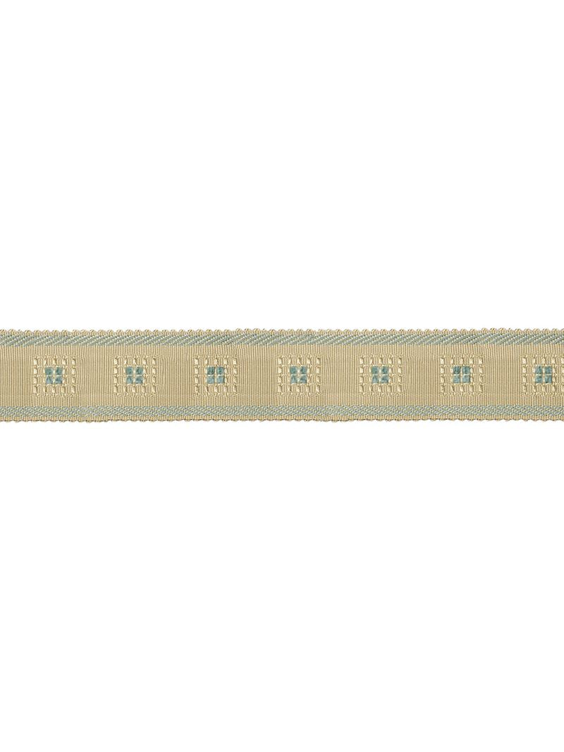 Scalamandre Fabric SC 0002V713M Sienese Braid Cream & Blue