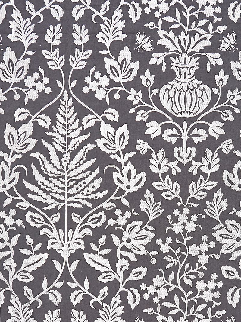 Scalamandre Fabric SC 000327032 Shalimar Embroidery Charcoal