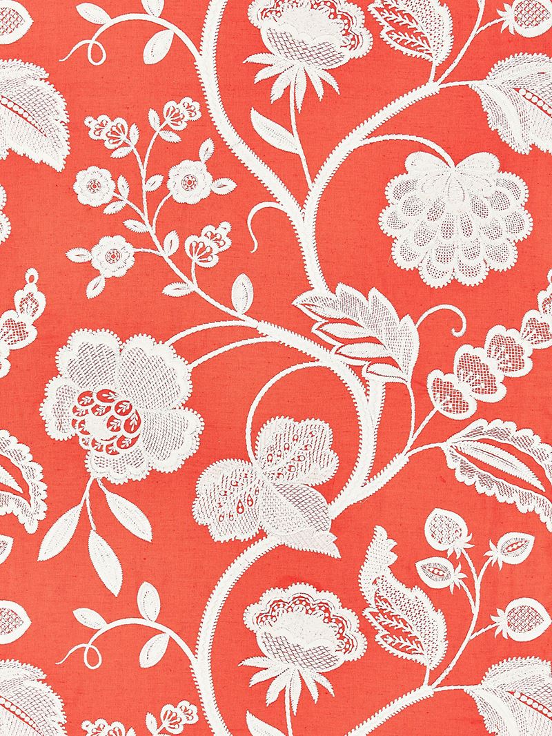 Scalamandre Fabric SC 000427151 Kensington Embroidery Coral