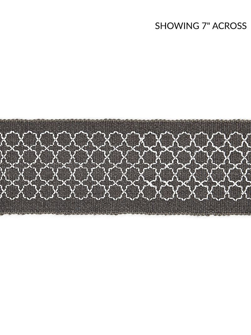 Scalamandre Fabric SC 0004T3289 Seville Embroidered Tape Charcoal