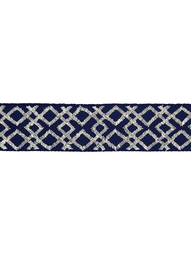 Scalamandre Fabric SC 0004T3295 Lattice Tape Indigo