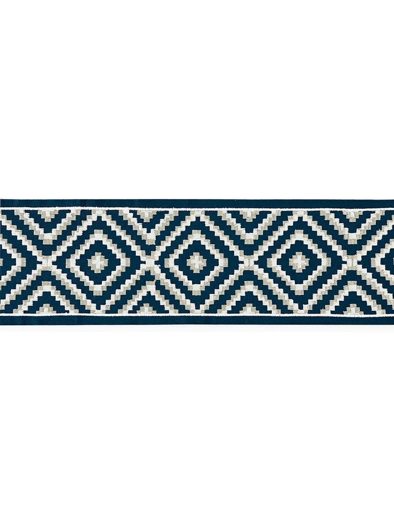 Scalamandre Fabric SC 0004T3306 Medina Embroidered Tape Indigo