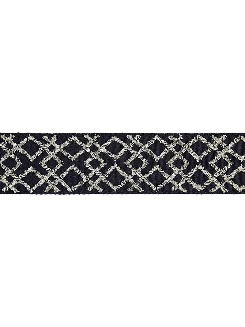 Scalamandre Fabric SC 0005T3295 Lattice Tape Graphite