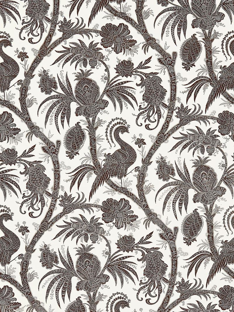 Scalamandre Fabric SC 000616575 Balinese Peacock Linen Print Java