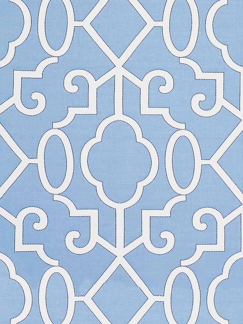 Scalamandre Fabric SC 000627012 Ming Fretwork Delft