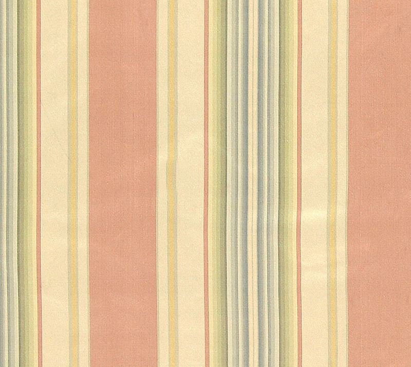 Scalamandre Fabric TT 00010025 Austin Stripe Beige Rose & Blue