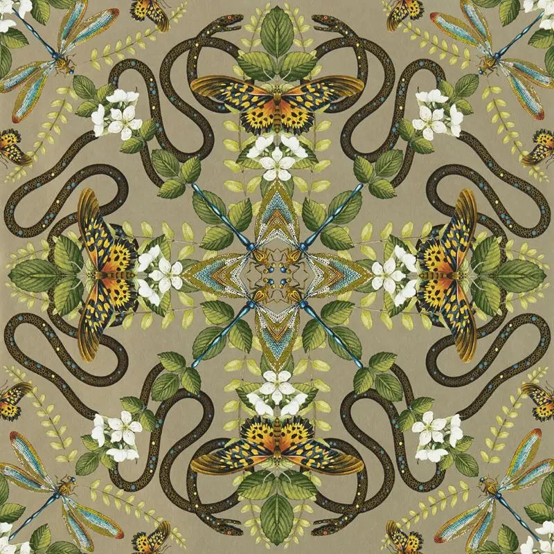 Clarke and Clarke Wallpaper W0129-2 Emerald Forest Wp Gilver