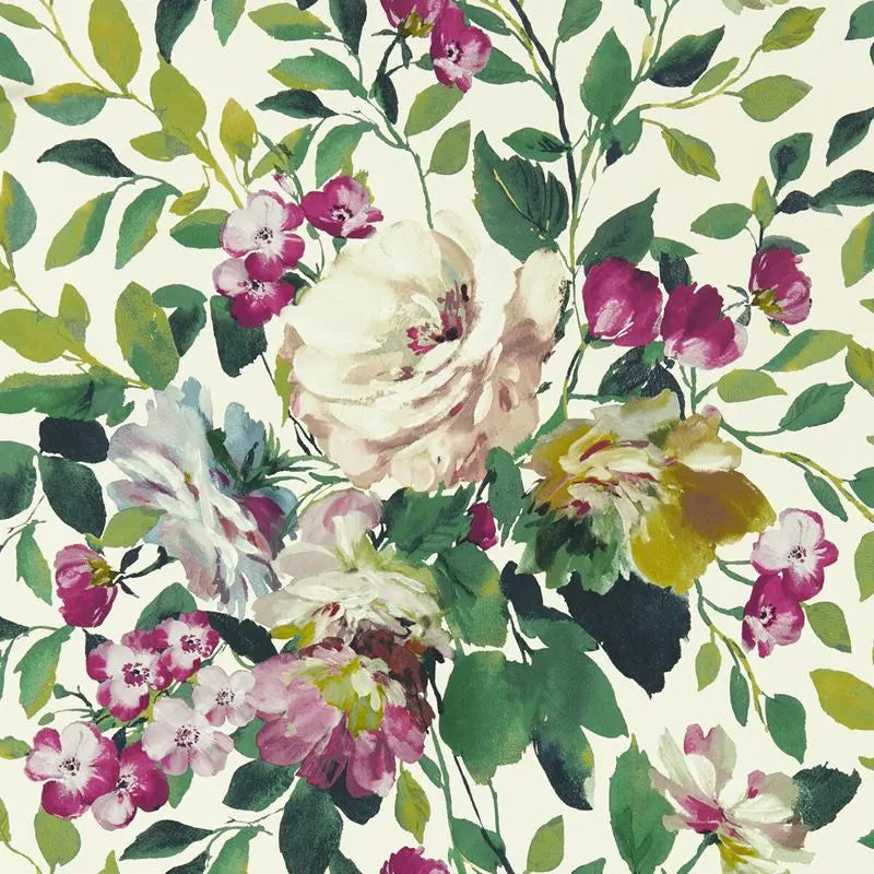 Clarke and Clarke Wallpaper W0139-3 Bloom Fuchsia Wp