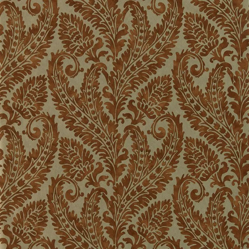 Clarke and Clarke Wallpaper W0161-4 Regale Russet Gilver Wp