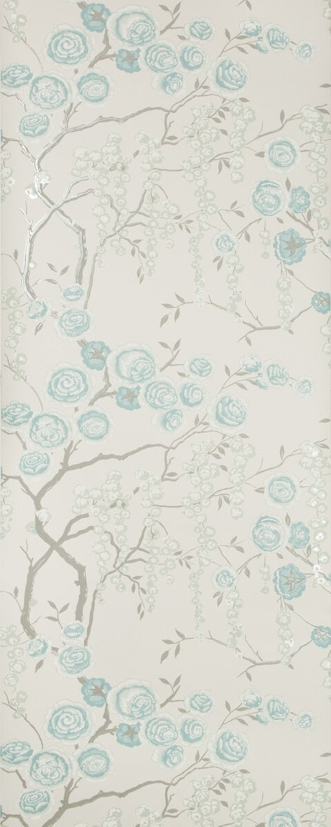 Kravet Design Wallpaper W3507.315 Peony Tree Aqua