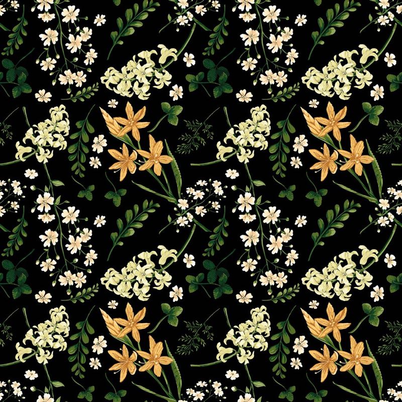 RM Coco Fabric Wildflower Multi Black Gold