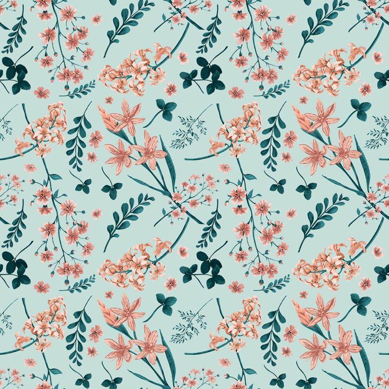 RM Coco Fabric Wildflower Multi Coral Fields